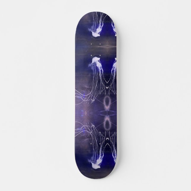 Jellyfish blanc Iridescente, 7 3/4" Skateboard Dec (Devant)