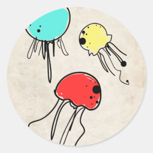JellyFish Candy Runder Aufkleber