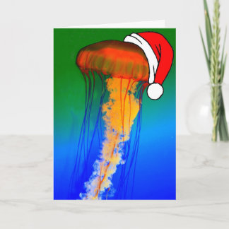 Jellyfish Christmas Greeting Card Feiertagskarte