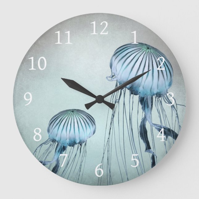 Jellyfish Dance Große Wanduhr (Vorderseite)