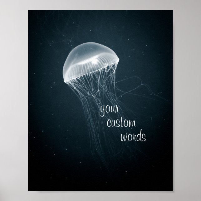 Jellyfish Glow with Customized Text Poster (Vorne)