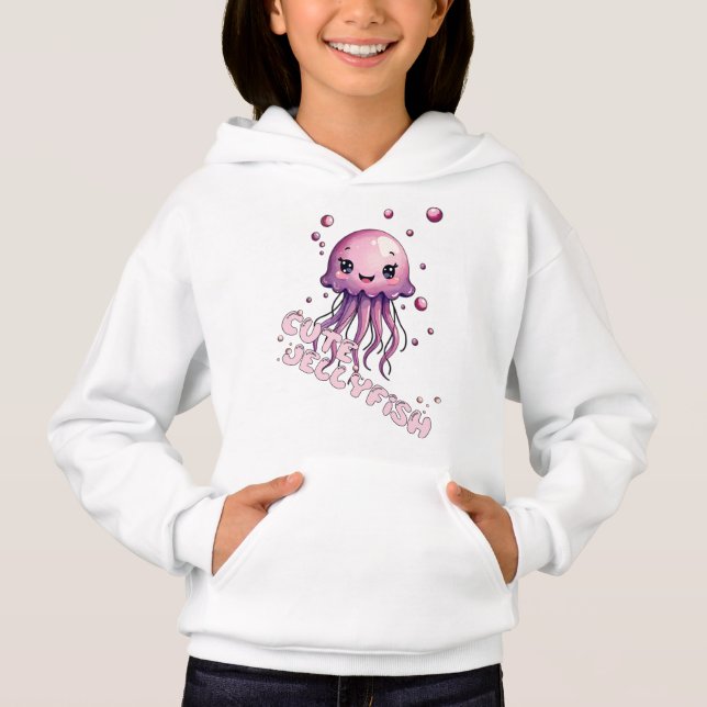 Jellyfish Niedlich Kawaii Hoodie (Vorderseite)