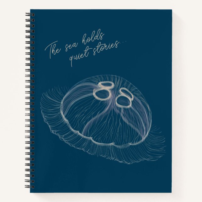 Jellyfish Notebook - "The Sea Holds Quiet Stories" Notizbuch (Vorderseite)