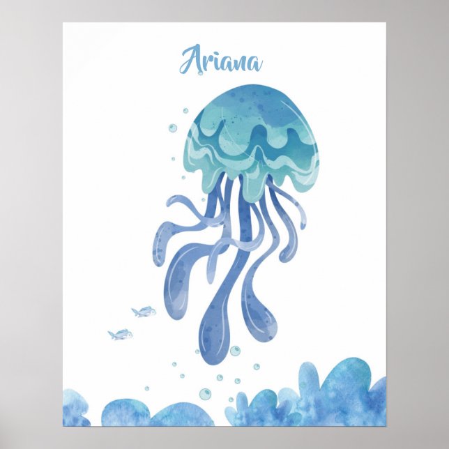 Jellyfish Serenity anpassbar Poster (Vorne)
