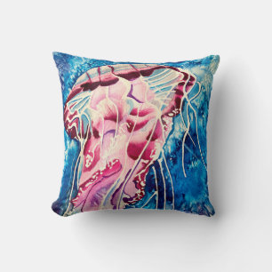 Jellyfish watercolor ocean art kissen