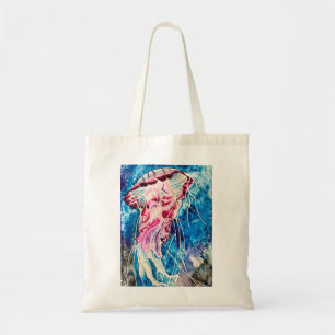 Jellyfish watercolor ocean art tragetasche