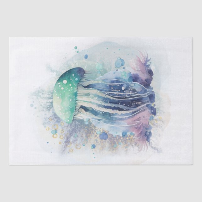 Jellyfish Watercolor Seidenpapier (Vorderseite)