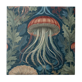 Jellyfish William Morris Stil Sea Ocean Life Fliese