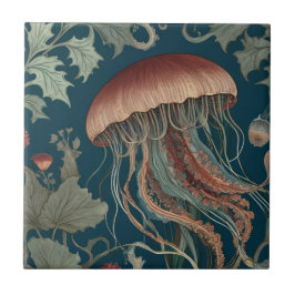 Jellyfish William Morris Stil Sea Ocean Marine Fliese
