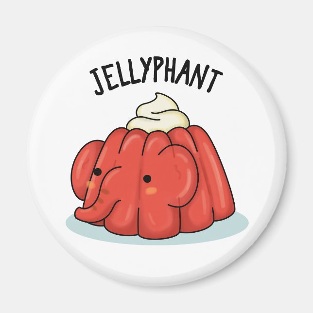 Jellyphant Funny Elephant Jelly Pun Magnet (Vorne)