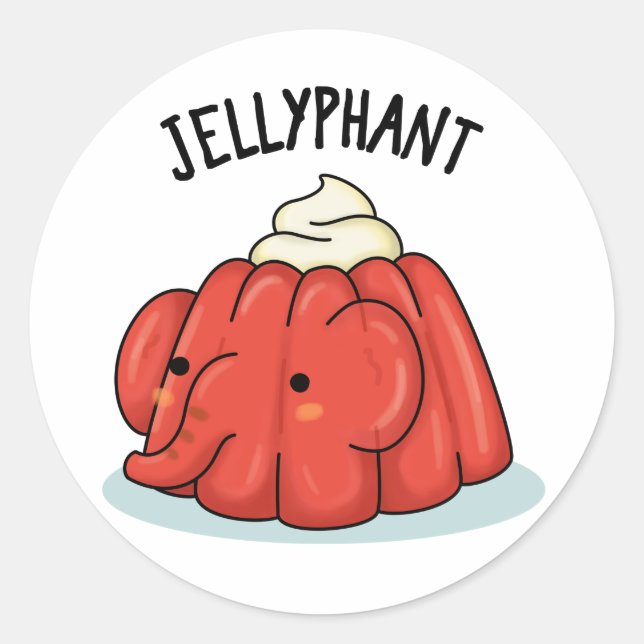 Jellyphant Funny Elephant Jelly Pun Runder Aufkleber (Vorderseite)