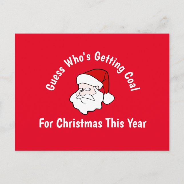 Jemand bekommt Kohle für Weihnachts-Postkarte Postkarte (Vorderseite)