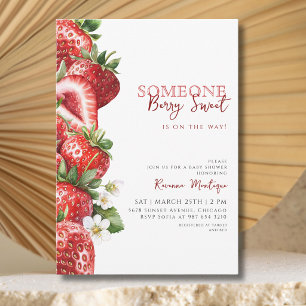Jemand Berry Süß Sanfte Erdbeere Baby Shower Einladung