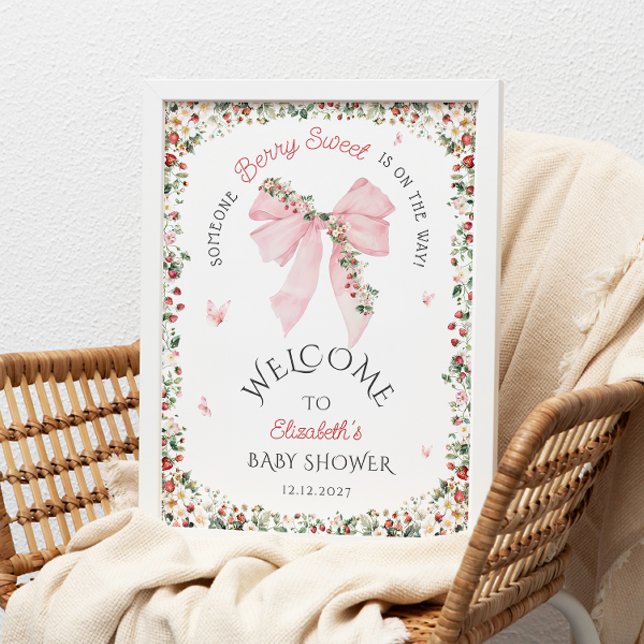 Jemand Berry Sweet Bow Baby Dusche Willkommen Poster (Von Creator hochgeladen)