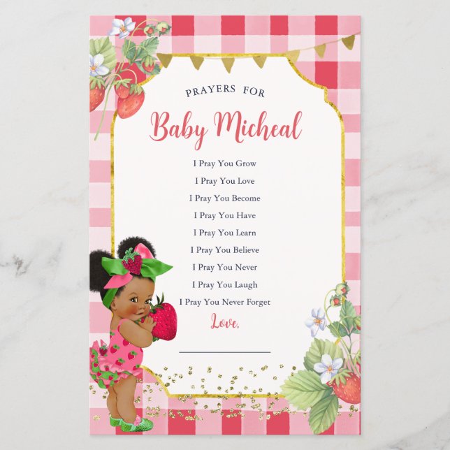 Jemand Berry Sweet Strawberry Gebete für Baby (Vorderseite)