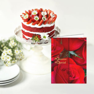 Jemand Besonderes Vivid Rote Rose Card Dankeskarte