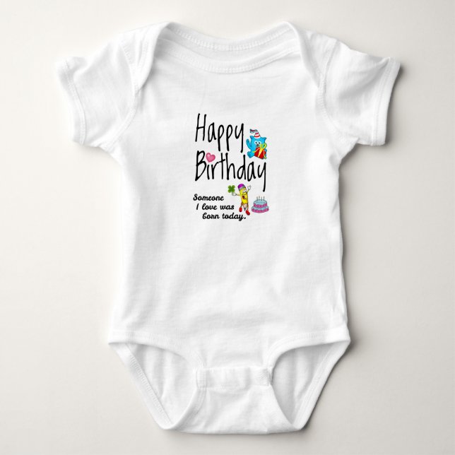 Jemand, den ich Liebe habe, war heute geboren - Ge Baby Strampler (Vorderseite)