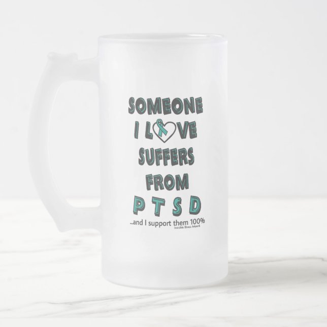 Jemand, den ich Liebe...PTSD Mattglas Bierglas (Links)