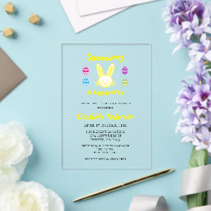Jemand erwartet Ostern: Babyparty Acryleinladungen