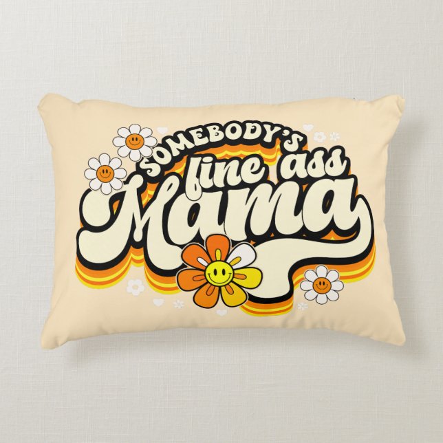 Jemand hat einen schönen Mama-Retro Dekokissen (Vorderseite)