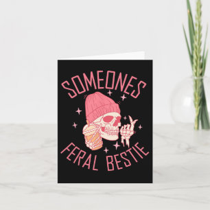 Jemand hat Feral Bestie Halloween Skelett Karte