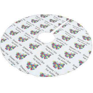 Jemand i-Liebe hat den Autismus (multi) Polyester Weihnachtsbaumdecke