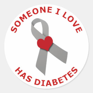 Jemand i-Liebe hat Diabetes Runder Aufkleber