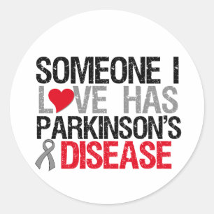 Jemand i-Liebe hat Parkinson Krankheit Runder Aufkleber