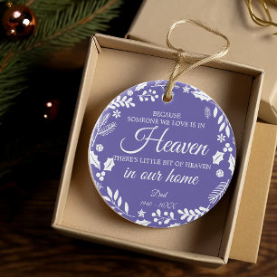 Jemand im Himmel Blätterkranz Foto Lila Keramik Ornament