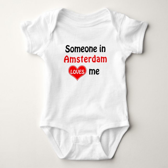 Jemand in Amsterdam Lieben mir Baby Strampler (Vorderseite)