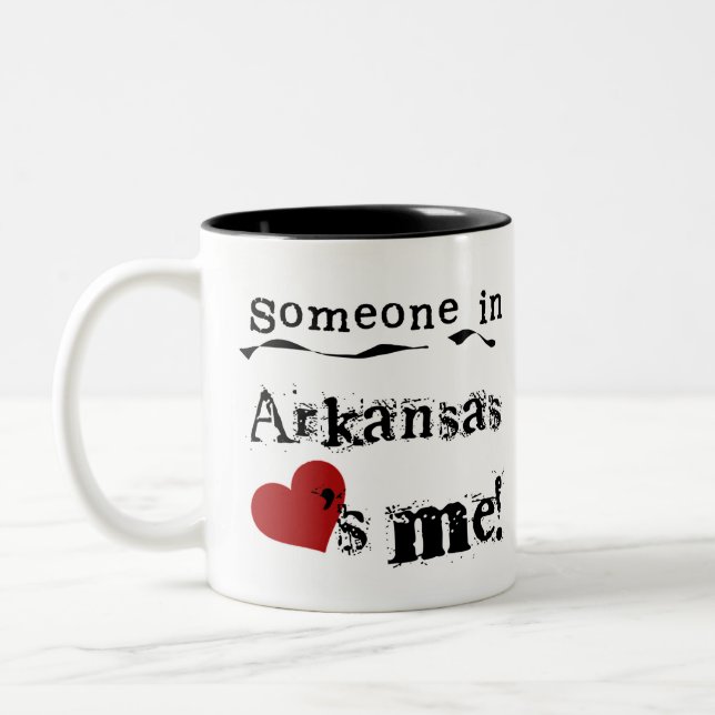 Jemand in Arkansas-Lieben ich Zweifarbige Tasse (Links)