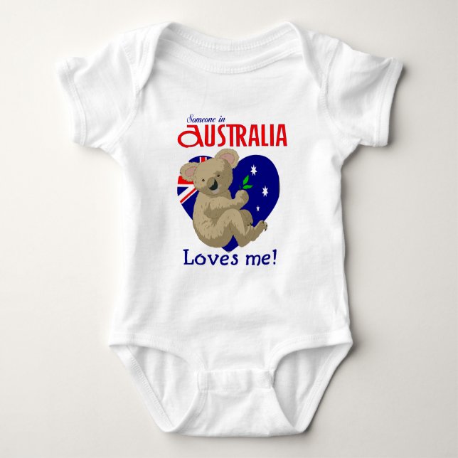 Jemand in Australien-Lieben ich Koala Baby Strampler (Vorderseite)
