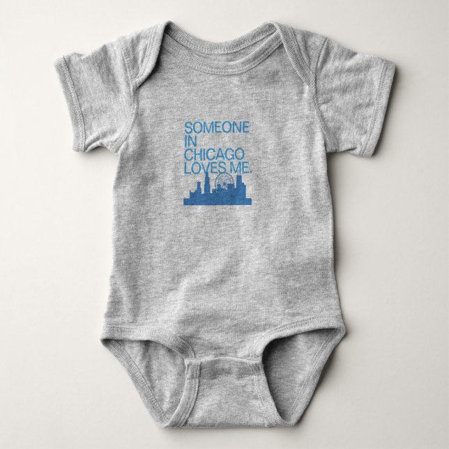 Jemand in Chicago-Lieben ich Skyline Baby Strampler (Vorderseite)