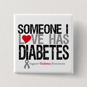 Jemand in der Liebe hat Diabetes. Button