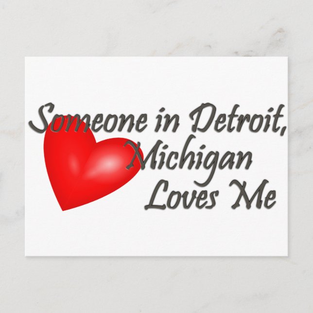 Jemand in Detroit Lieben Postkarte (Vorderseite)
