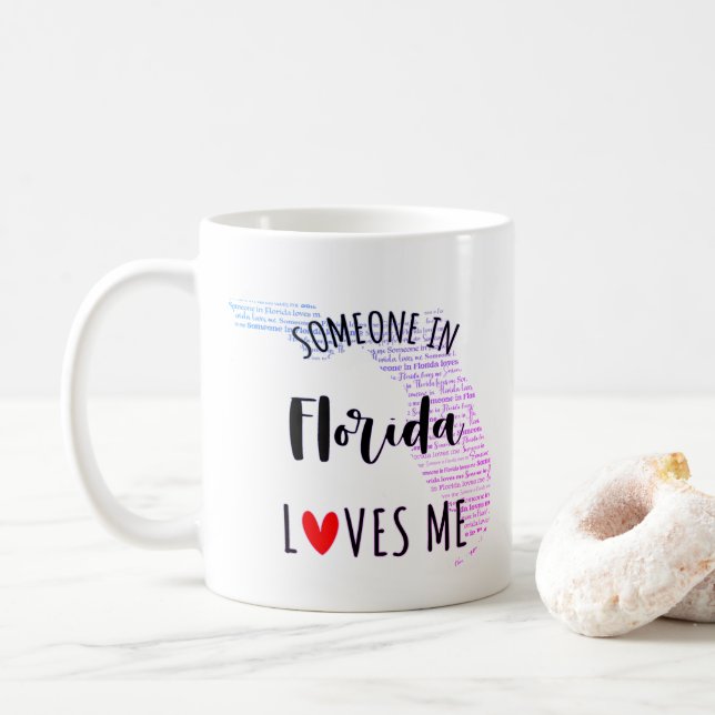 Jemand in Florida Lieben Me Karte Kaffee Tasse (Mit Donut)