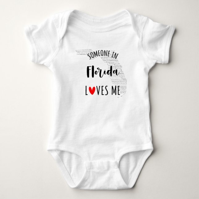 Jemand in Florida Lieben Me Map Baby Bodysuit Baby Strampler (Vorderseite)