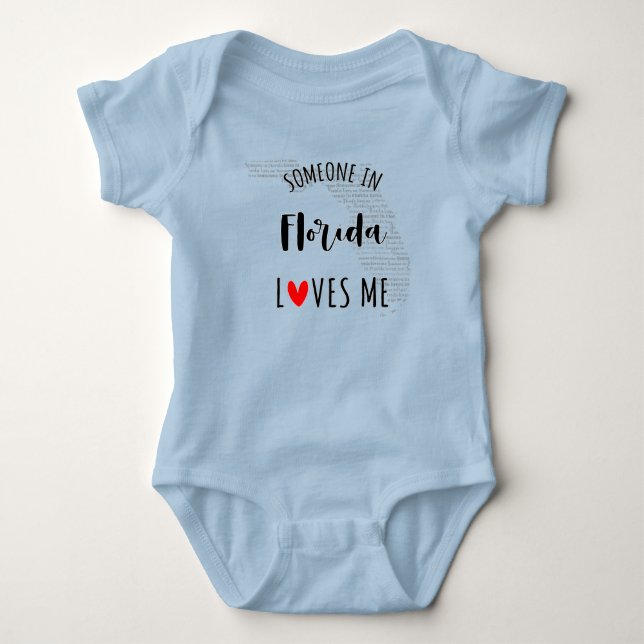 Jemand in Florida Lieben Me Map Baby Bodysuit Baby Strampler (Vorderseite)