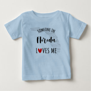 Jemand in Florida Lieben Me Map Baby T Shirt
