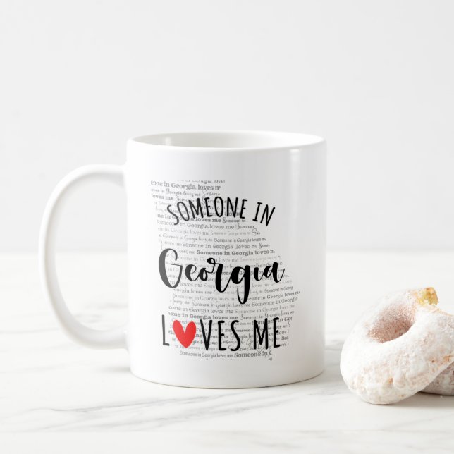Jemand in Georgia Lieben Me Karte Kaffee Tasse (Mit Donut)