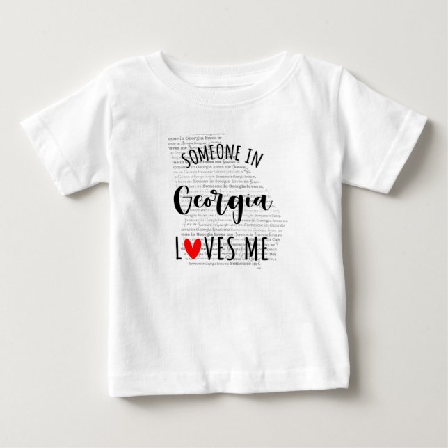 Jemand in Georgia Lieben Me Map Baby T Shirt (Vorderseite)