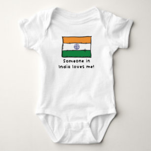 Jemand in Indien Lieben Me Indianerflagge Baby Strampler