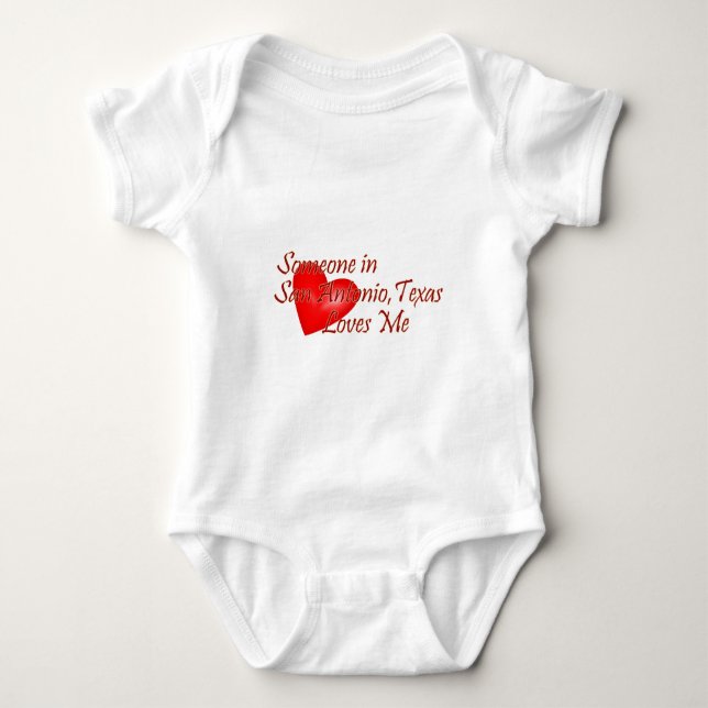 Jemand in Lieben San Antonio Texas ich Baby Strampler (Vorderseite)