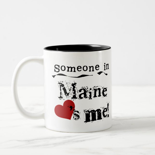 Jemand in Maine-Lieben ich Zweifarbige Tasse (Links)