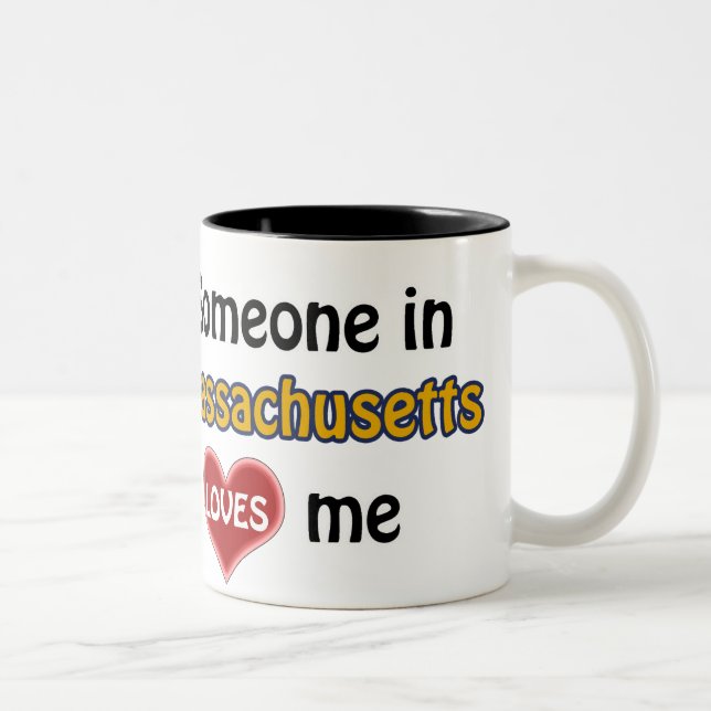 Jemand in Massachusetts Lieben mir Zweifarbige Tasse (Rechts)