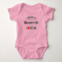Jemand in Minnesota Lieben Me Map Baby Bodysuit
