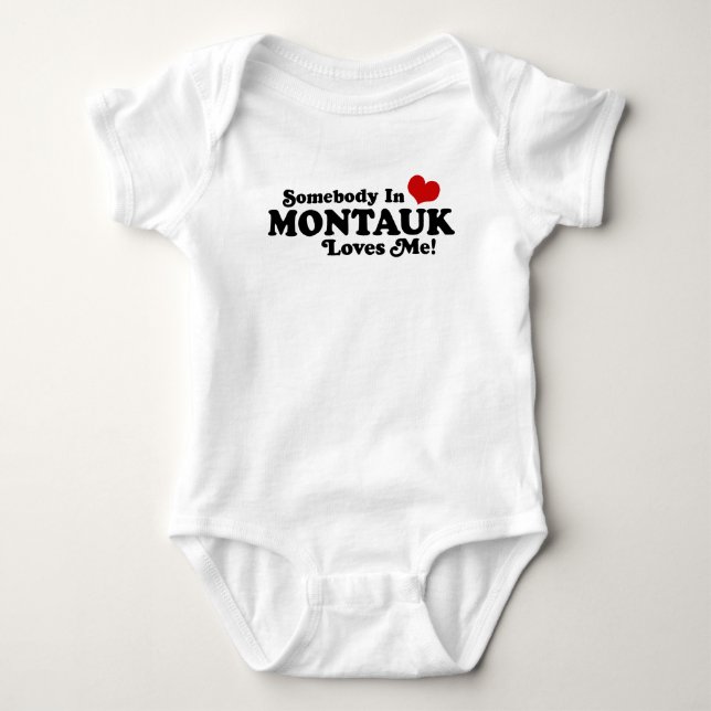 Jemand in Montauk Lieben ich Baby Strampler (Vorderseite)