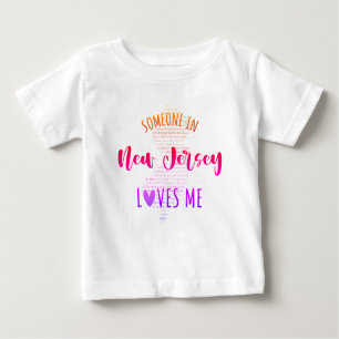 Jemand in New Jersey Lieben Me Map Baby T Shirt