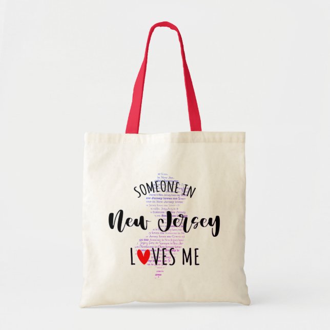 Jemand in New Jersey Lieben Me Tote Bag Tragetasche (Vorne)