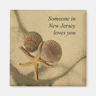 Jemand in New-Jersey Lieben Sie-Strand Muscheln Magnet